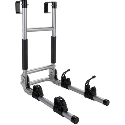 Camco RV Ladder Mount Bike Rack, Up to 2 Bikes, Foldable, 60 lb Capacity,  Black