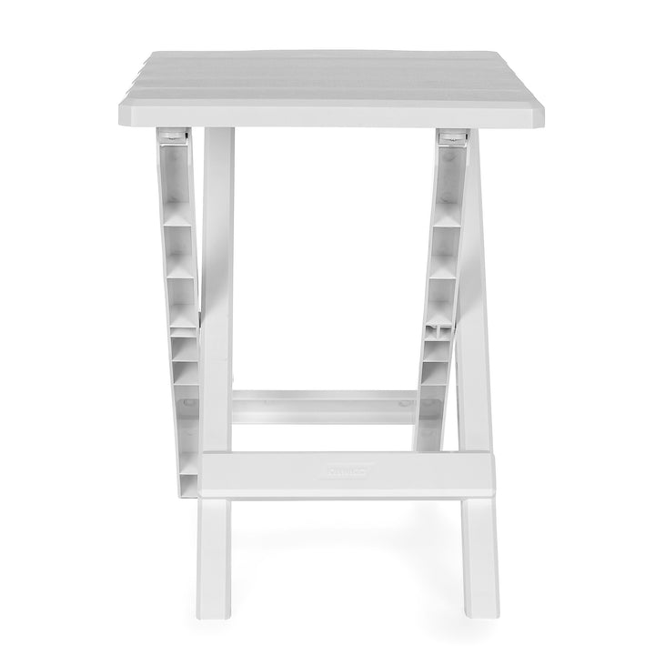 Camco Adirondack Style Folding Plastic Large Table, Indoor or Outdoor Use, White - VMInnovations