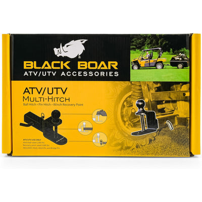 Black Boar UTV/ATV Multi-Hitch with 1-7/8" Ball & 2" Shank with 6" Length, Black