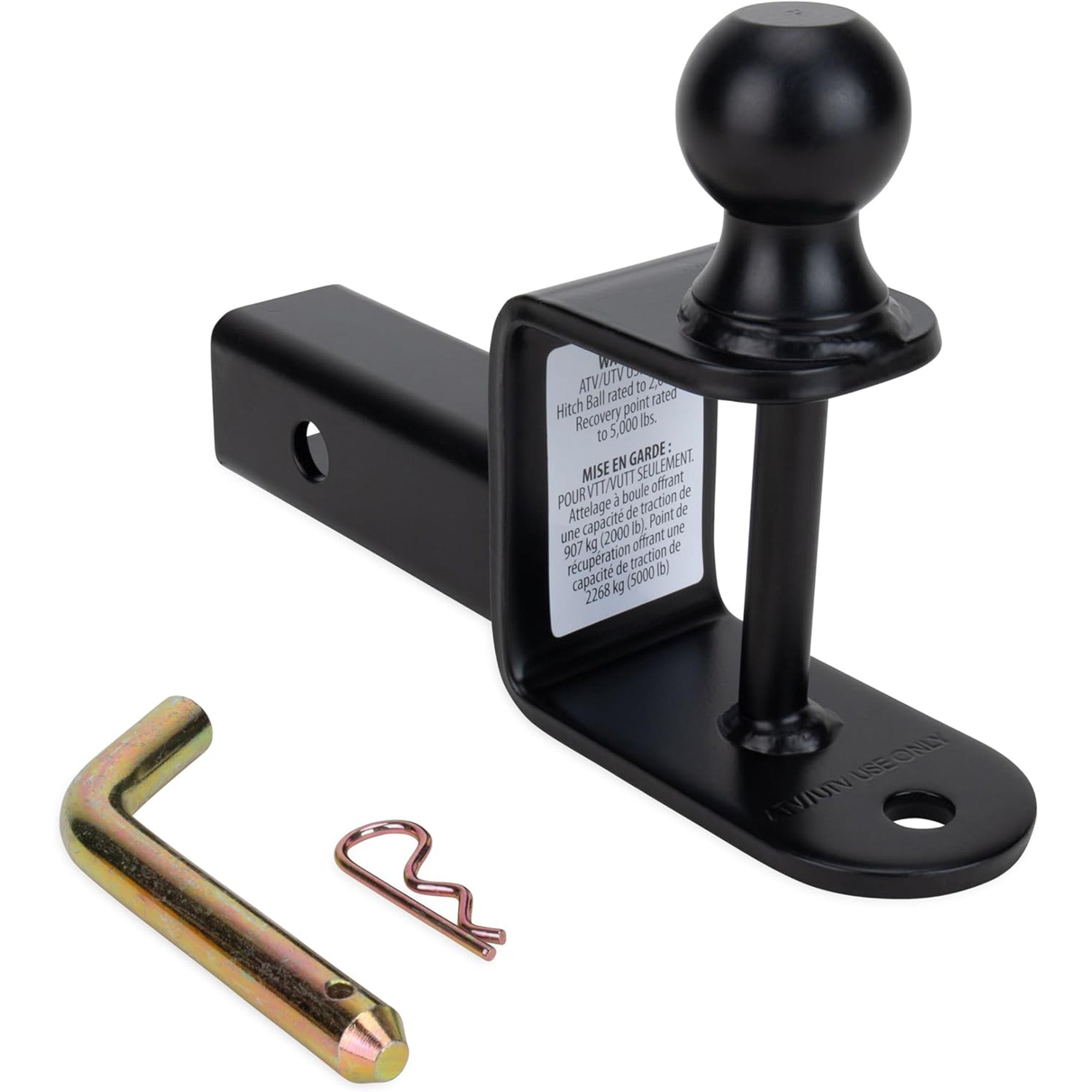 Black Boar UTV/ATV Multi-Hitch with 2" Ball and 2" Shank with 6" Length, Black
