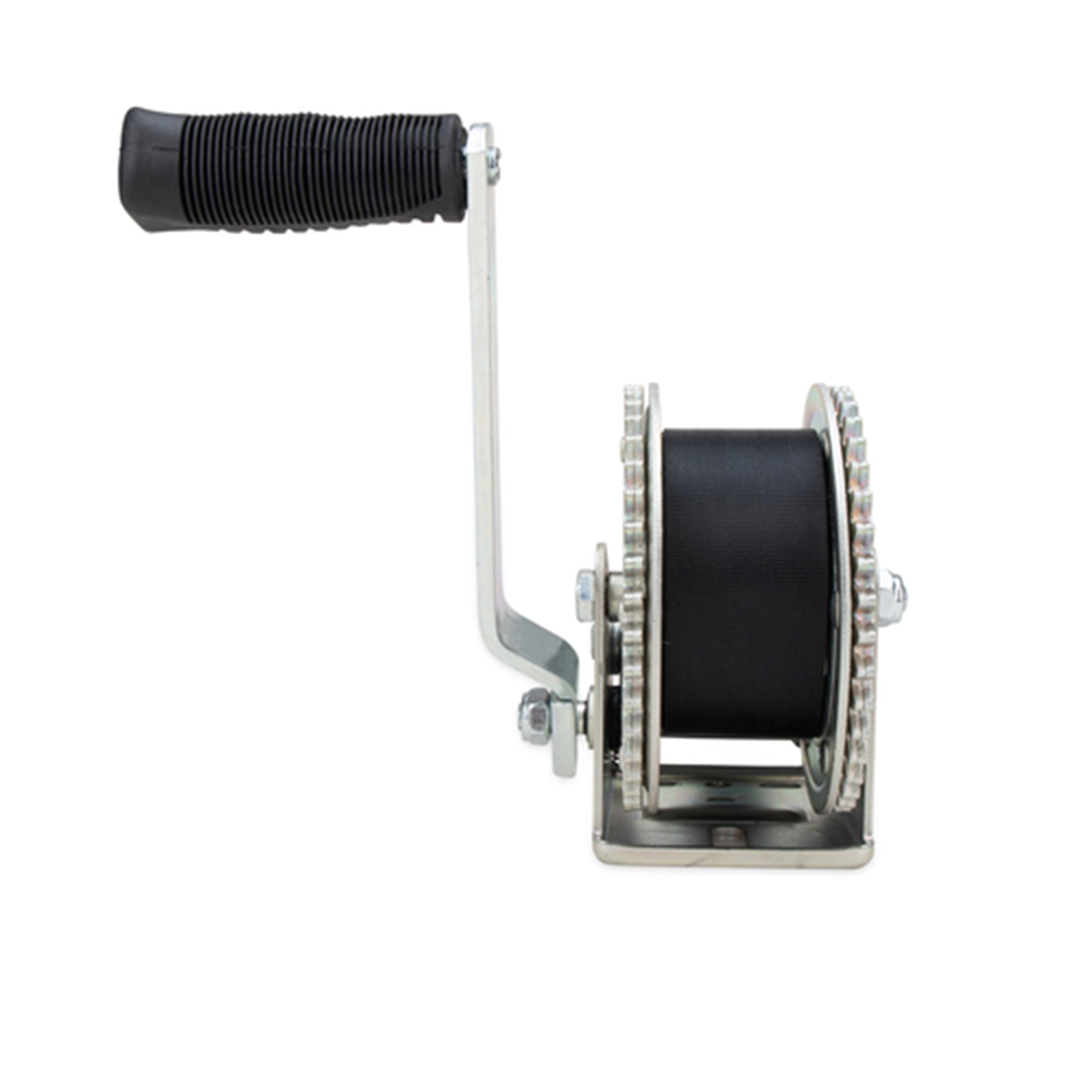 Camco Hand Crank Boat Trailer Winch w/ 20' Strap, 2 Way Ratchet, 2000lb Capacity - VMInnovations