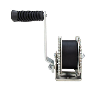 Camco Hand Crank Boat Trailer Winch w/ 20' Strap, 2 Way Ratchet, 2000lb Capacity - VMInnovations