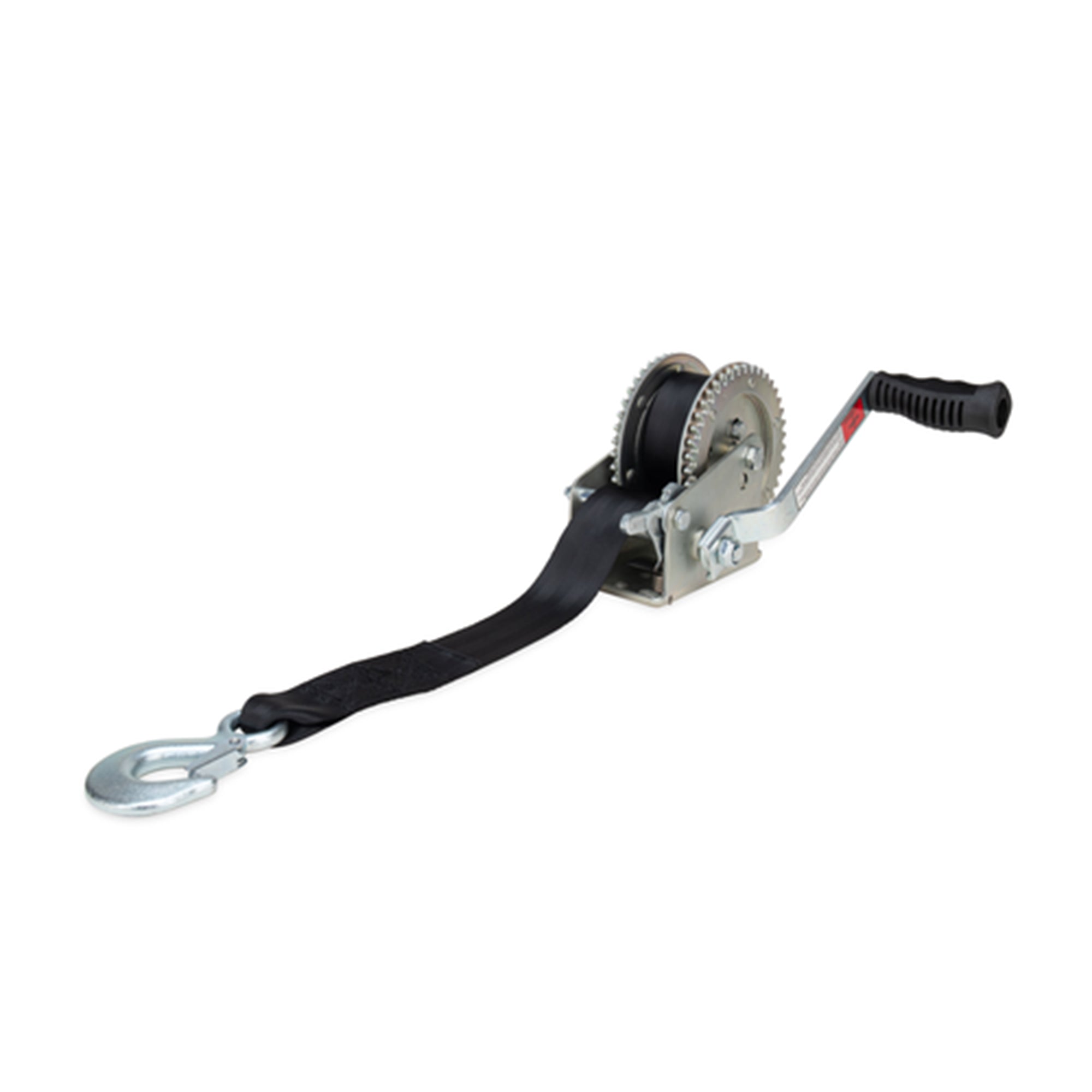 Camco Hand Crank Boat Trailer Winch w/ 20' Strap, 2 Way Ratchet, 2000lb Capacity - VMInnovations