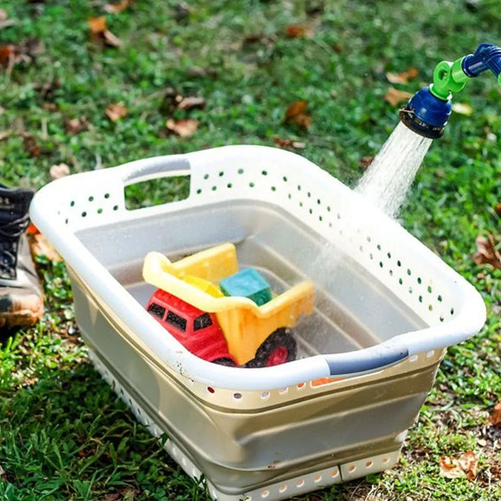 Camco LG Plastic Collapsible Laundry Basket Handles for Storage White (Open Box)