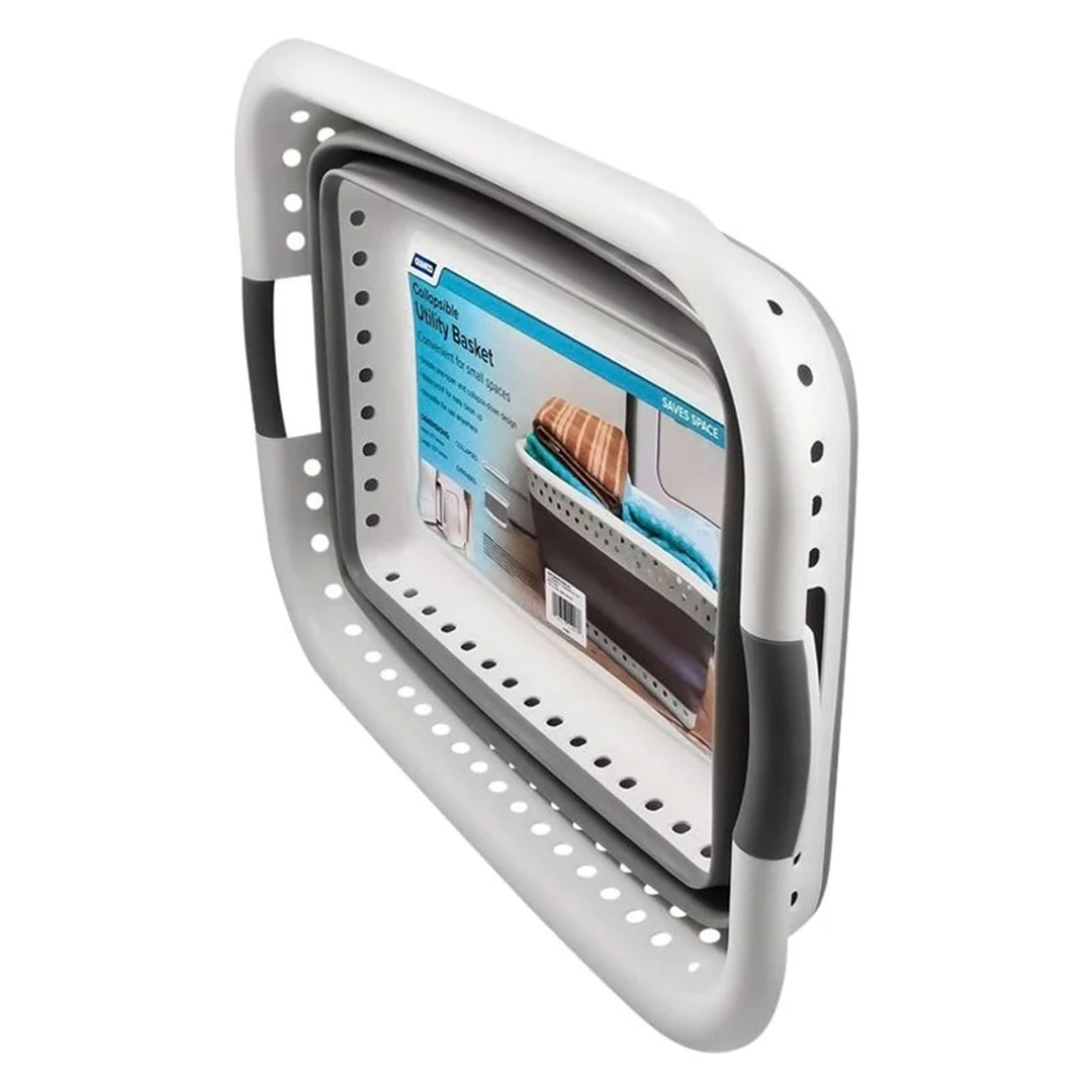 Camco LG Plastic Collapsible Laundry Basket Handles for Storage White (Open Box) - VMInnovations