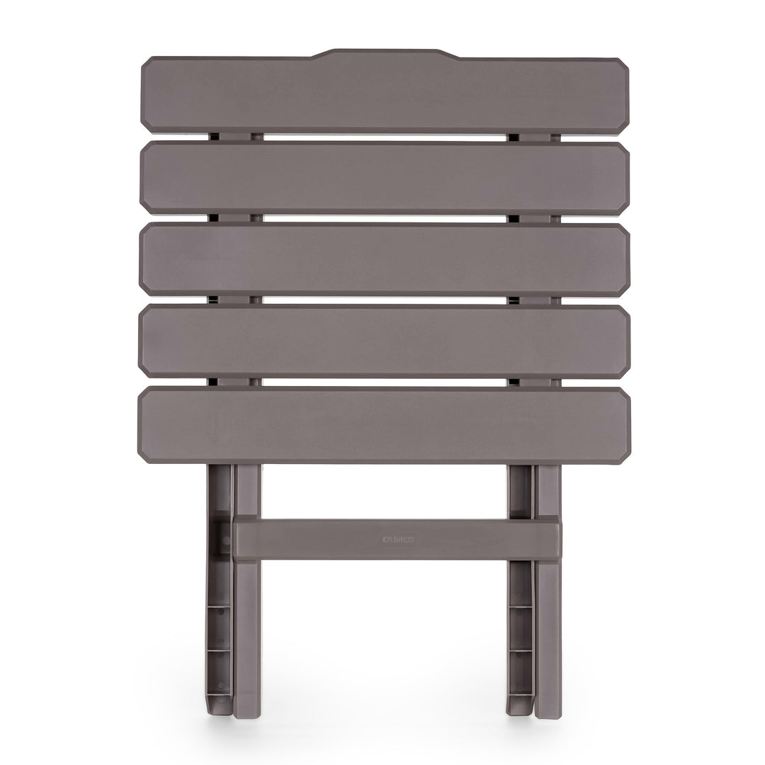 Camco Adirondack Style Folding Plastic Large Table, Indoor or Outdoor Use, Taupe - VMInnovations