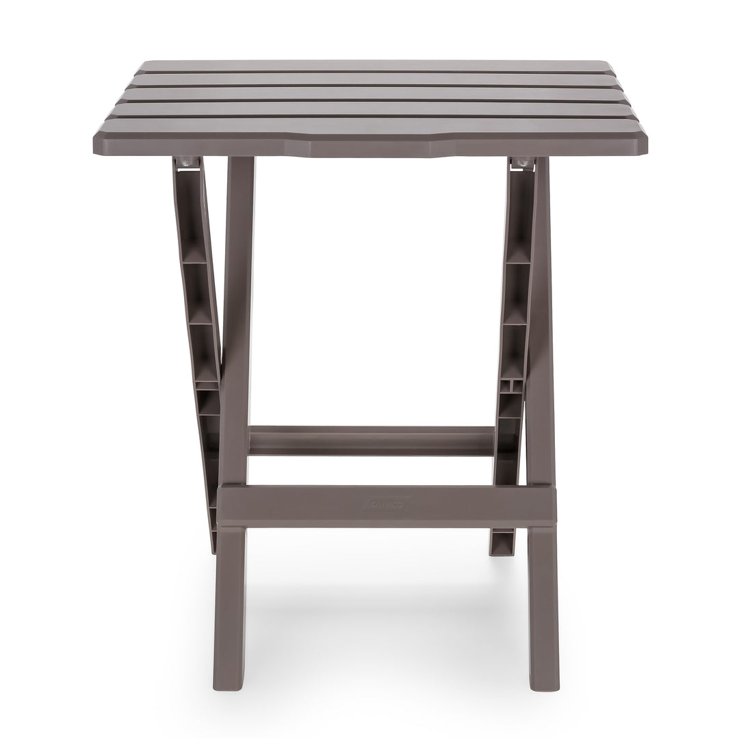 Camco Adirondack Style Folding Plastic Large Table, Indoor or Outdoor Use, Taupe - VMInnovations