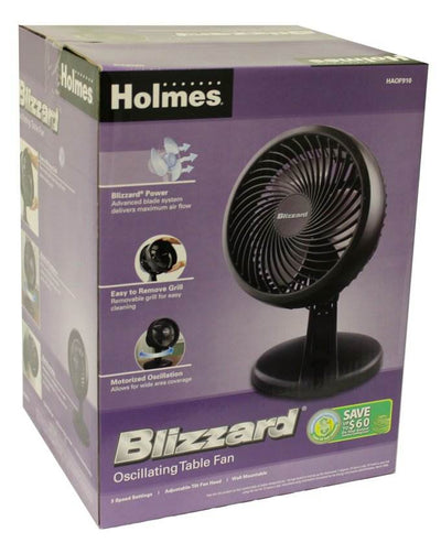 Holmes HAOF910 Blizzard Table Fan Oscillating with Removable Grill