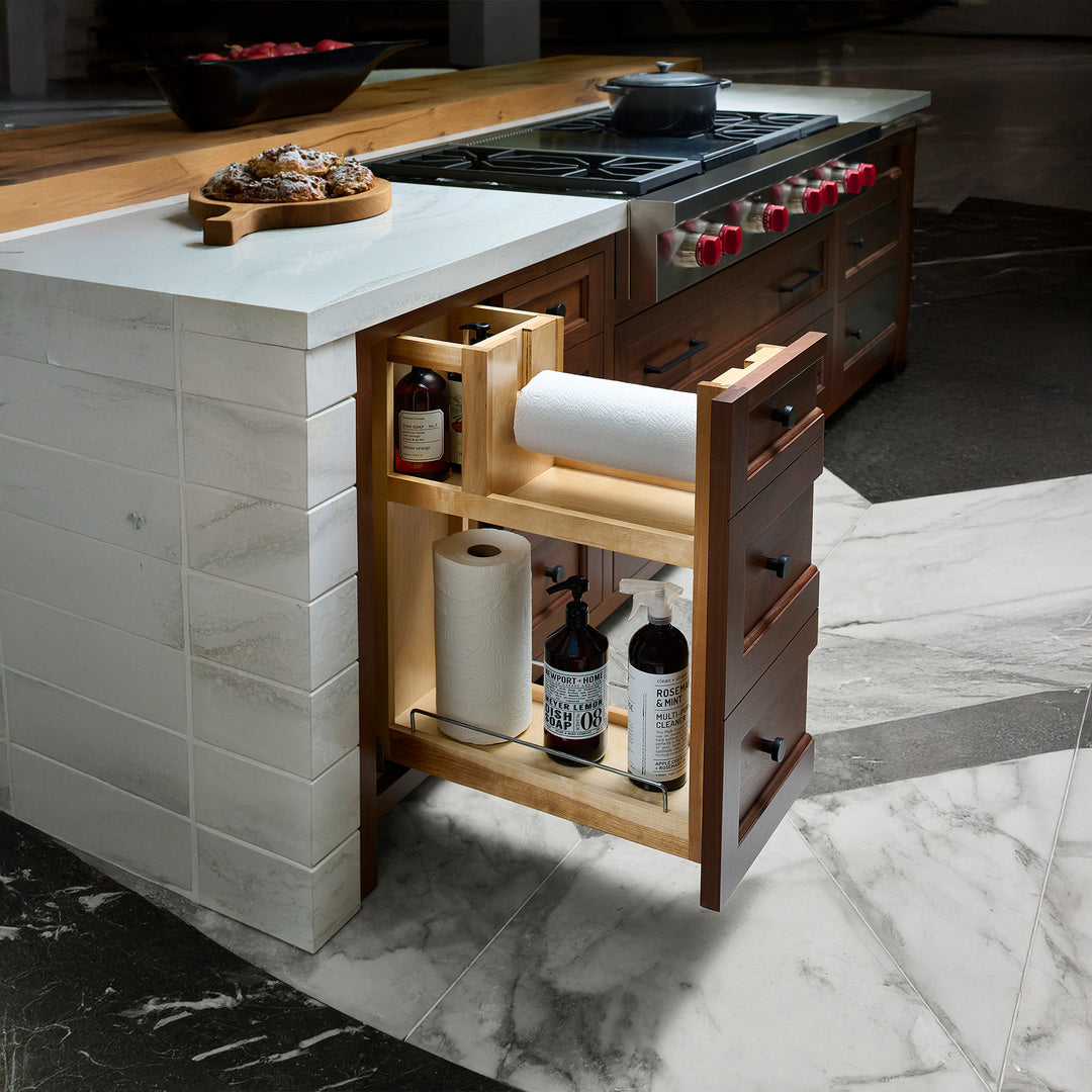 Rev-A-Shelf Paper Towel Pullout Cabinet Organizer w/ Soft-Close, 448PTH-BCSC-8C