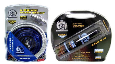 BULLZ AUDIO BCAP 4.4 Farad Car Digital Power Capacitor + EPAK4BL 4 Gauge Amp Kit