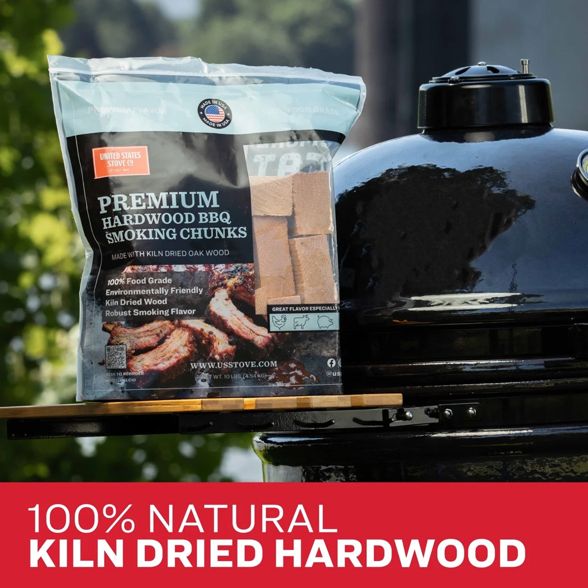 U.S. Stove Company Premium Smoking Wood Chunks for BBQ and Grilling, 10 Lb Bag - VMInnovations