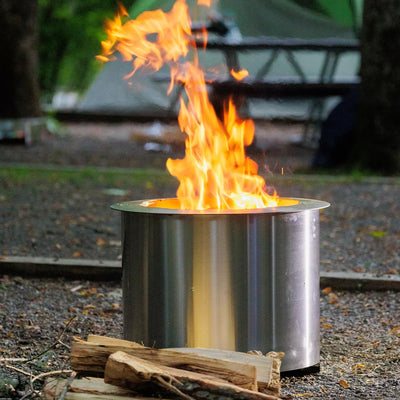U.S. Stove Company Smokeless Stainless Steel Wood Burning Fire Pit, 21 Inch - VMInnovations