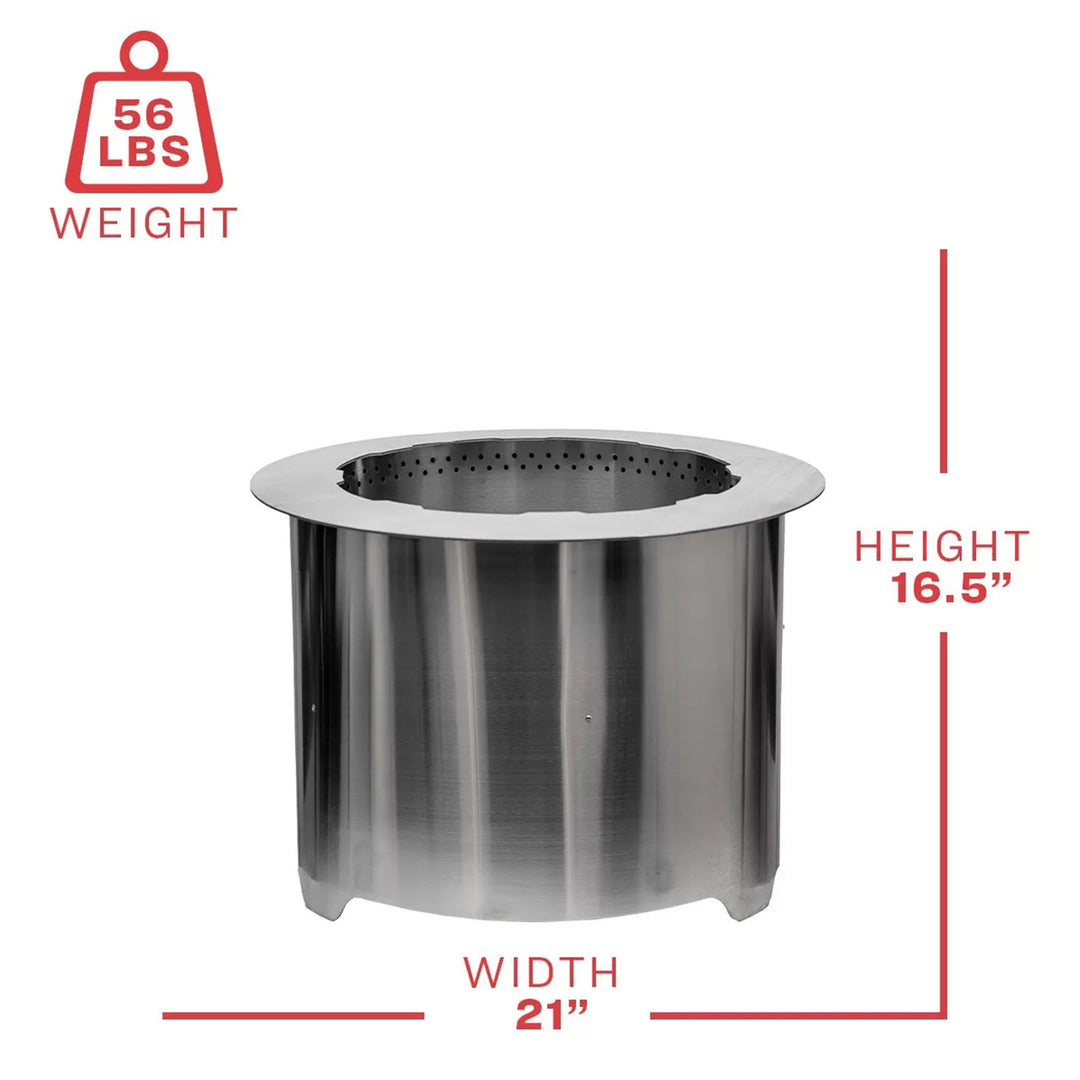 U.S. Stove Company Smokeless Stainless Steel Wood Burning Fire Pit, 21 Inch