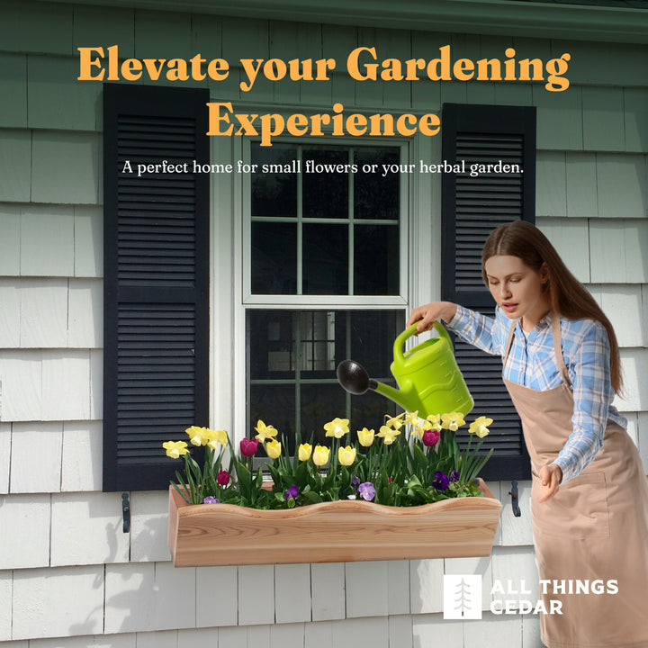 All Things Cedar 22” Outdoor Window Planter, Natural (Open Box)