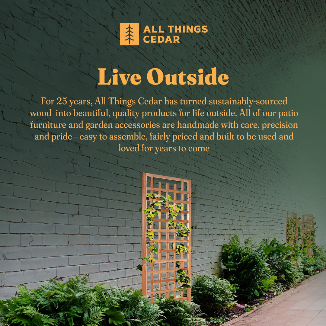 All Things Cedar Outdoor Single Trellis Handcrafted for Climbing Plant(Open Box)
