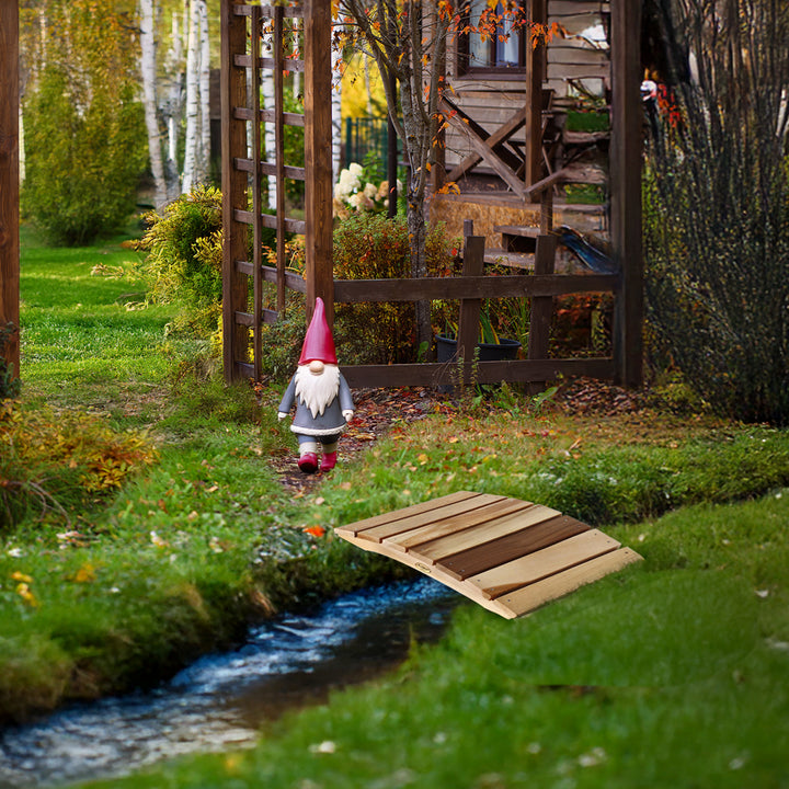 All Things Cedar Outdoor Wood Bridge, Walkway, Backyard Pond, 2’ (Open Box)