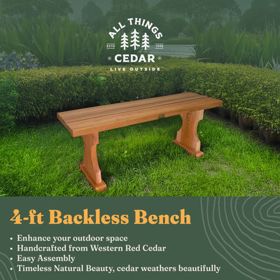 All Things Cedar 45” Deluxe Wood Bench, Indoor Outdoor Seating(Open Box)