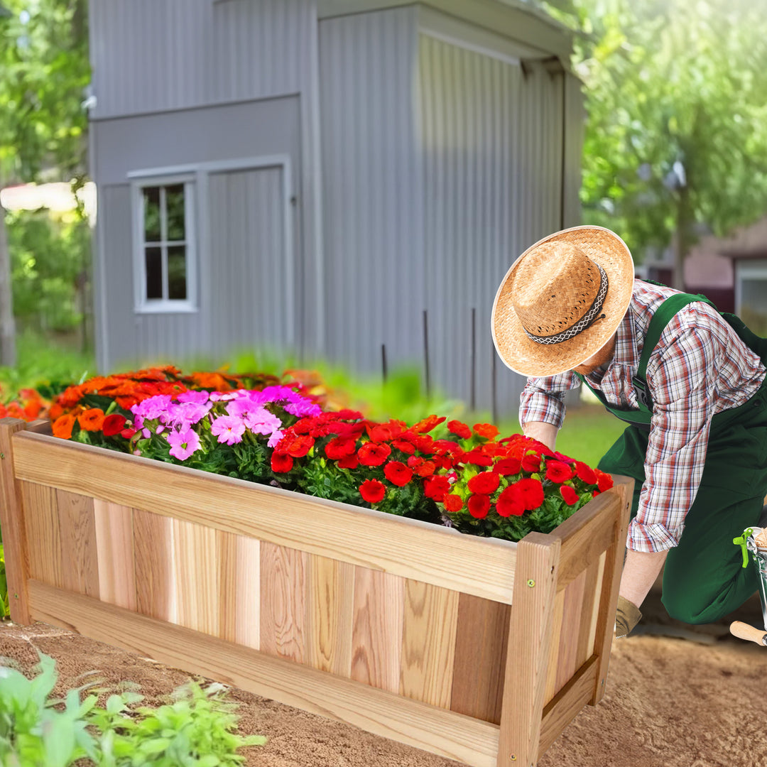 All Things Cedar 32 Inch Planter Box, Garden Bed for Flowers, Herbs & Vegetables