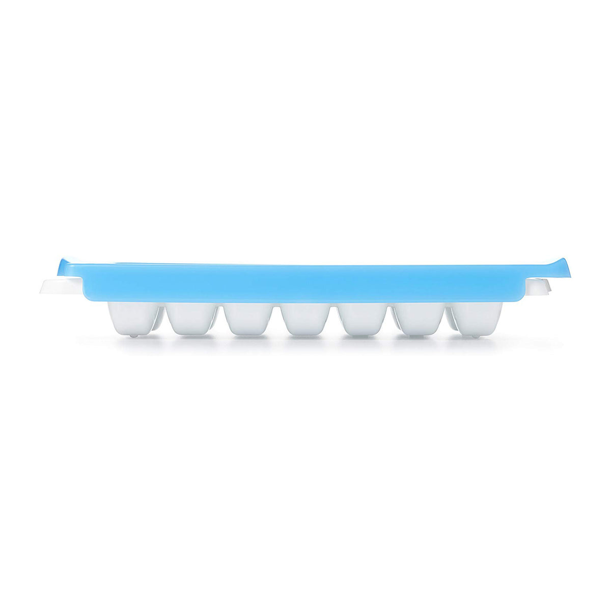 OXO Good Grips Durable Lightweight Kitchen Covered Ice Cube Tray, White & Blue
