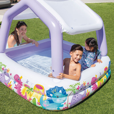 Intex Inflatable Sun Shade Kiddie Pool and Multi-Colored Fun Ballz, 100 Pack