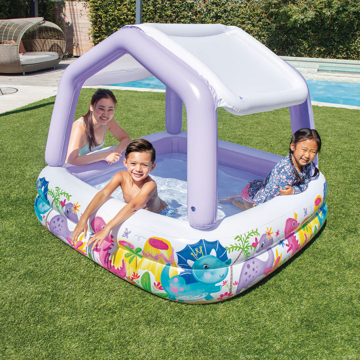 INTEX Sun & Shade Inflatable Kids Swimming Pool w/ Canopy (Open Box) - VMInnovations