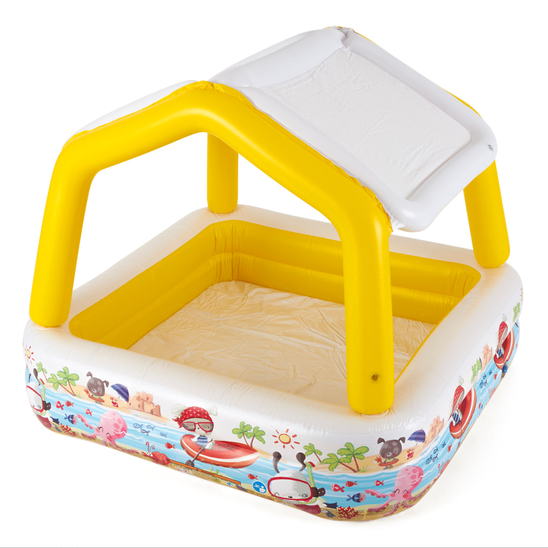 INTEX Sun & Shade Inflatable Kids Pool w/ Canopy (Open Box) (3 Pack) - VMInnovations
