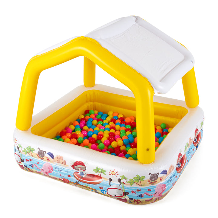 INTEX Sun & Shade Inflatable Kids Swimming Pool w/ Canopy (Open Box) (2 Pack) - VMInnovations