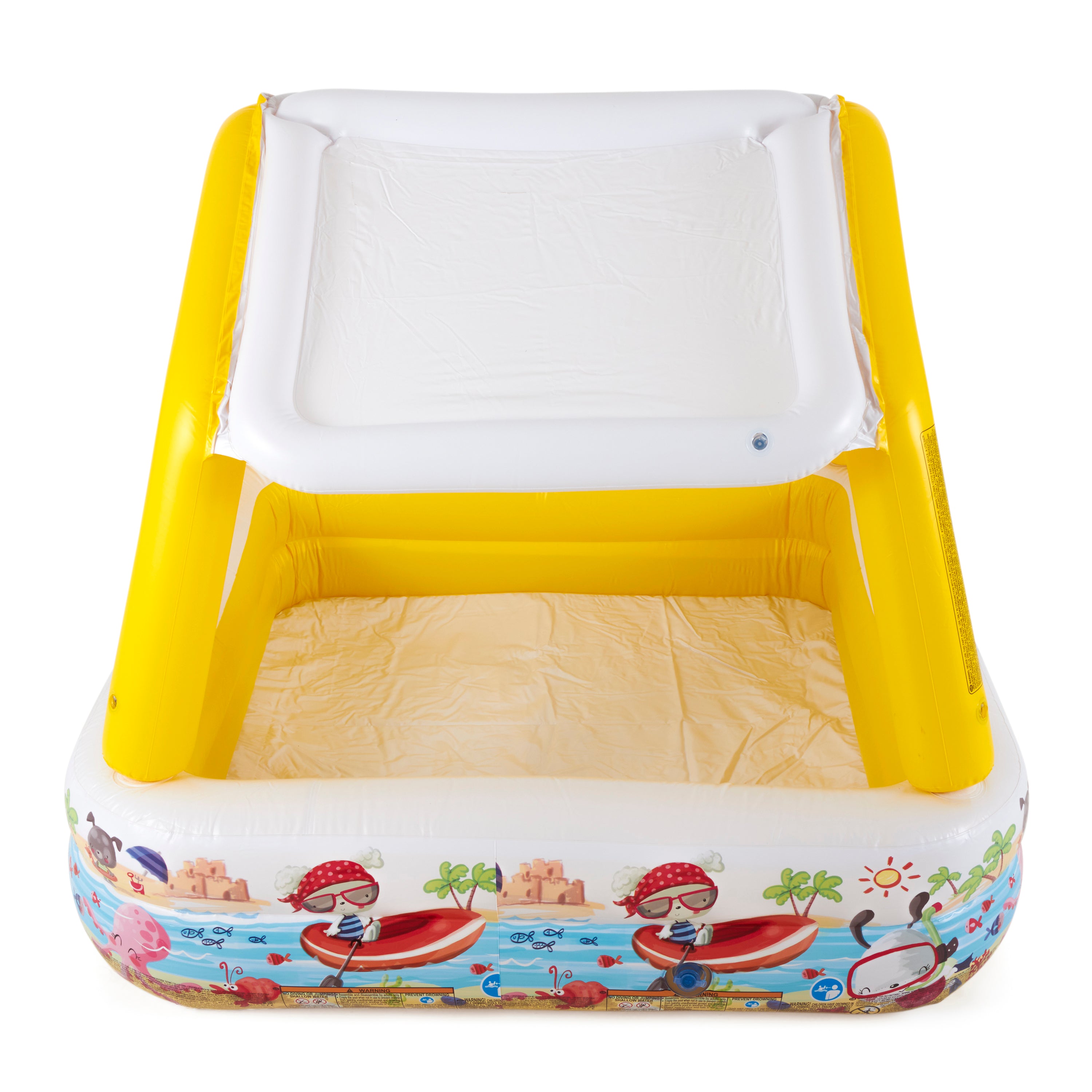 Intex Inflatable Ocean Scene Sun Shade Kids Swimming Pool With Canopy (Used) - VMInnovations