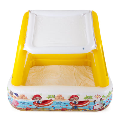 Intex Inflatable Ocean Scene Sun Shade Kids Swimming Pool With Canopy (Used) - VMInnovations