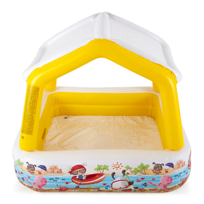 Intex Inflatable Ocean Scene Sun Shade Kids Swimming Pool With Canopy (Used)
