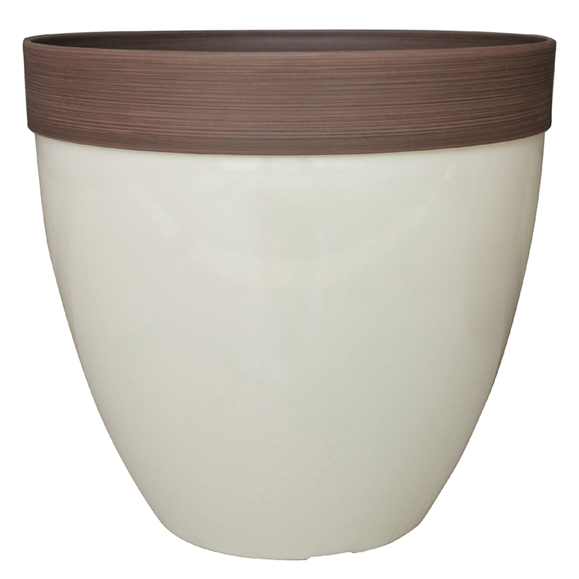 Southern Patio 15-Inch Hornsby Resin Planter with Drainage Hole and Plug, Beige
