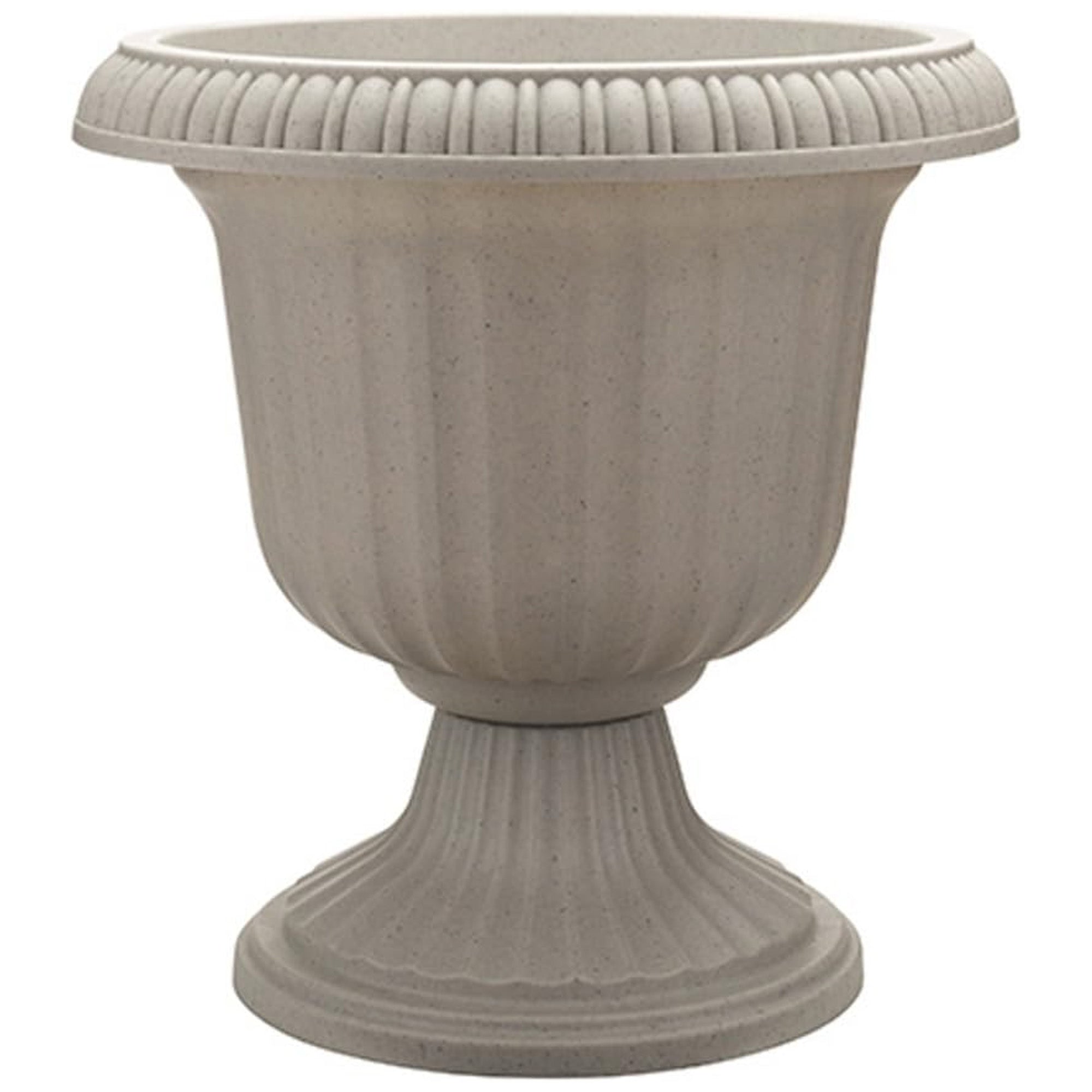 Southern Patio 19-Inch Utopian Urn Planter Pot for Outdoor Patio Garden, Stone - VMInnovations