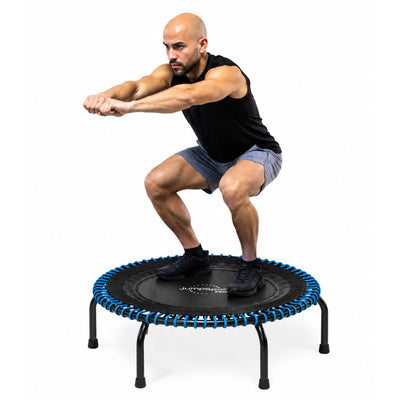 JumpSport 350 PRO 39 Inch Fitness Trampoline with Blue EnduroLast Elastic Cords