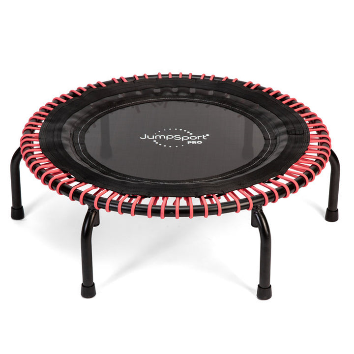 JumpSport 350 PRO 39 Inch Fitness Trampoline with Pink EnduroLast Elastic Cords