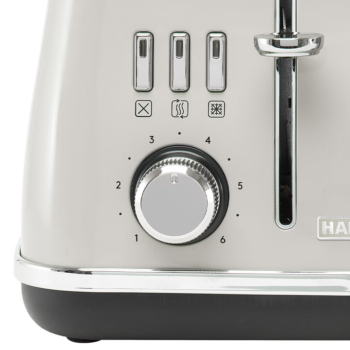 Haden Cotswold 4 Slice Toaster w/Wide Slot & Adjustable Browning,Putty(Open Box)