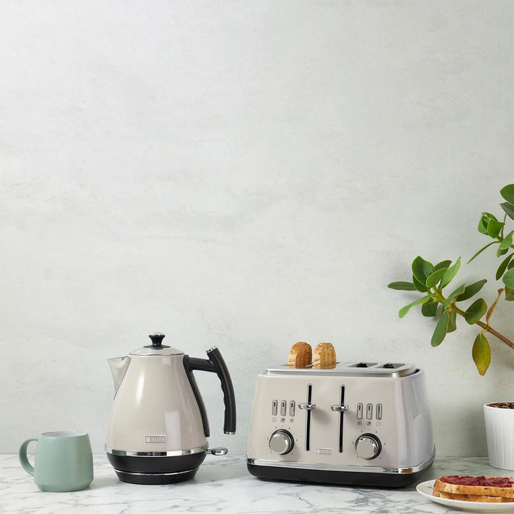 Haden Cotswold 4 Slice Toaster with Wide Slot & Adjustable Browning, Putty(Used) - VMInnovations