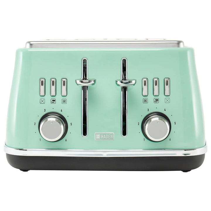 Haden 4 Slice Extra Wide Slot Stainless Steel Toaster w/Tray, Sage (Open Box)
