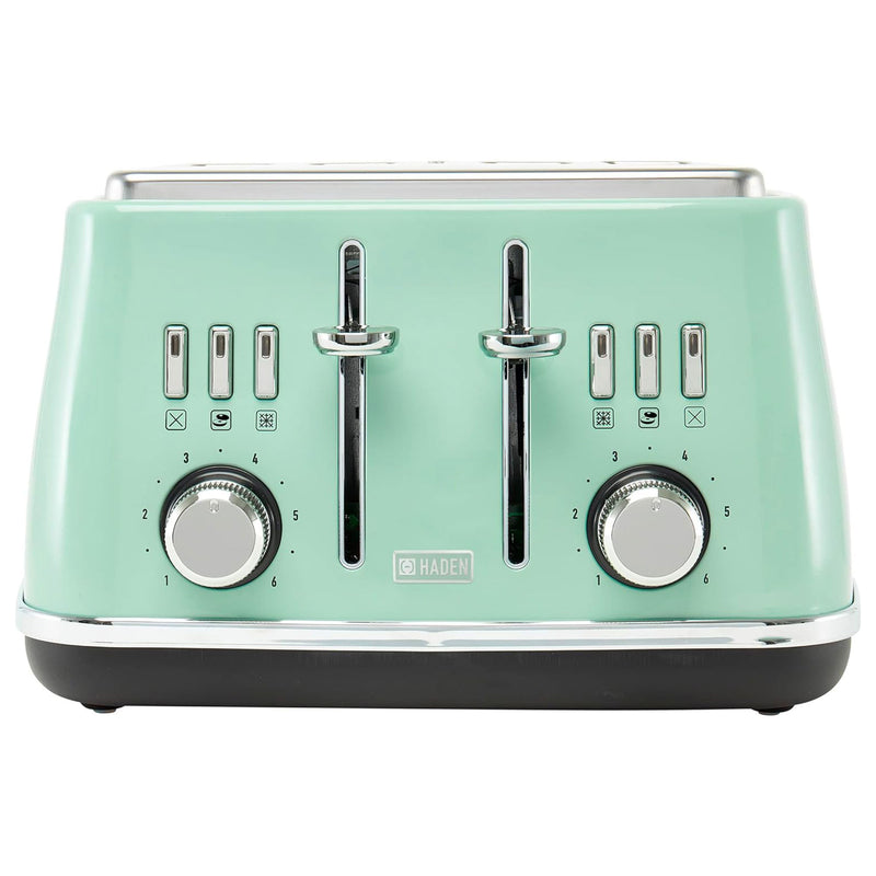 Haden 4 Slice Extra Wide Slot Stainless Steel Toaster w/Tray, Sage (Open Box)