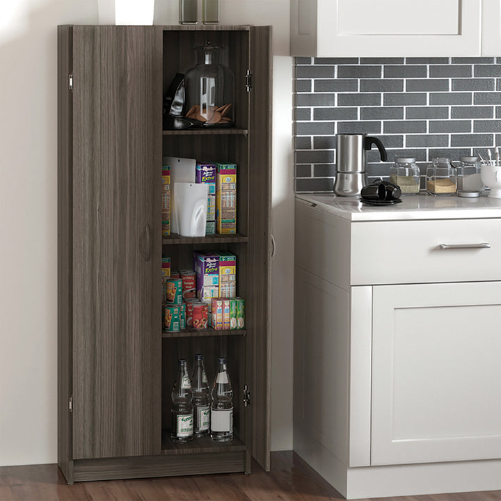 ClosetMaid Pantry Cabinet Cupboard with Adjustable Shelves for Kitchen, Gray