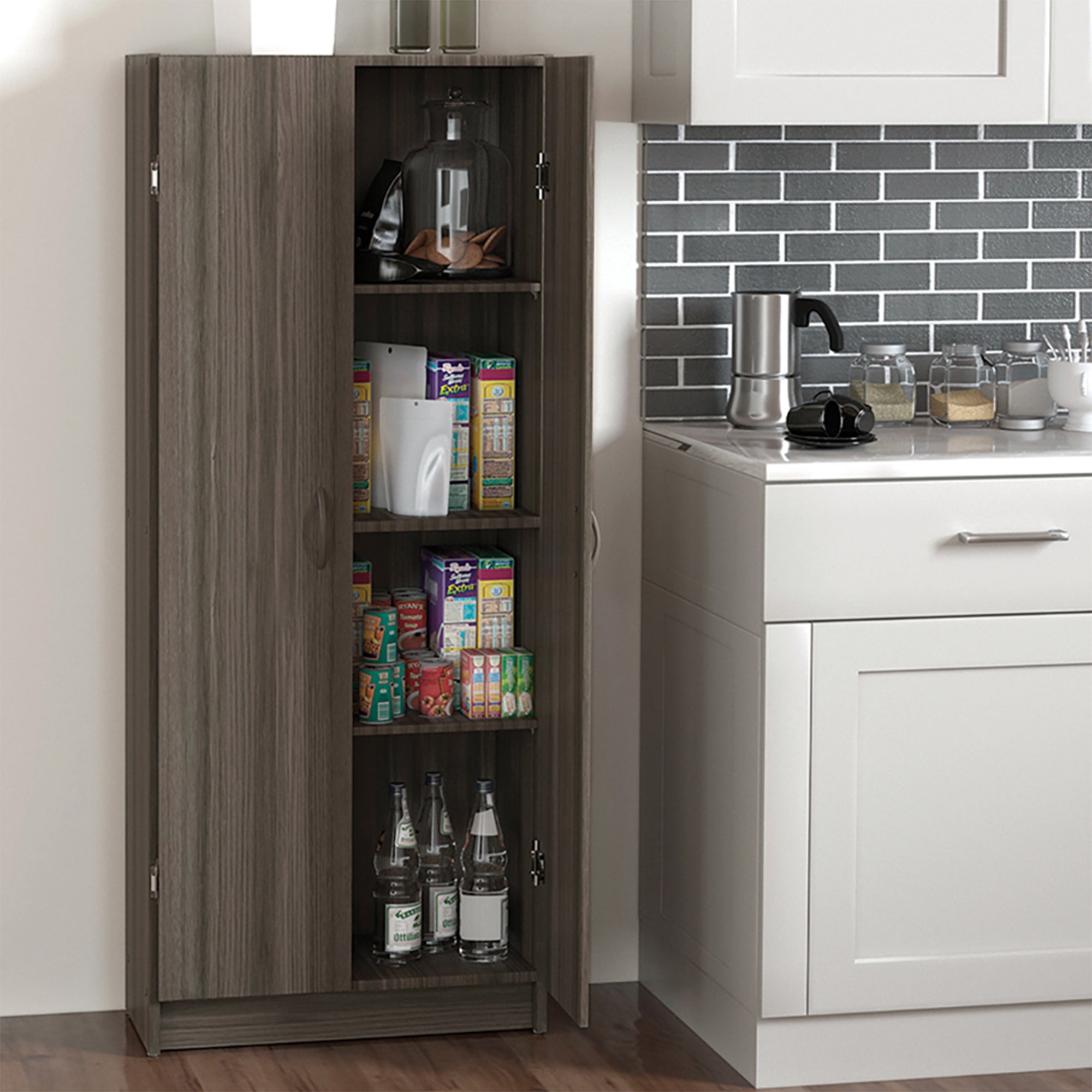 ClosetMaid Pantry Cabinet Cupboard w/Adjustable Shelves for Kitchen (Open Box) - VMInnovations