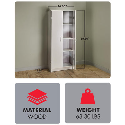 ClosetMaid Pantry Cabinet Cupboard w/Adjustable Shelves for Kitchen (Open Box) - VMInnovations
