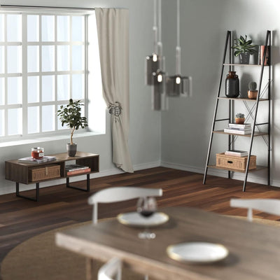 ClosetMaid Wooden Coffee Table with Storage Shelves, Modern Home Furniture, Gray - VMInnovations