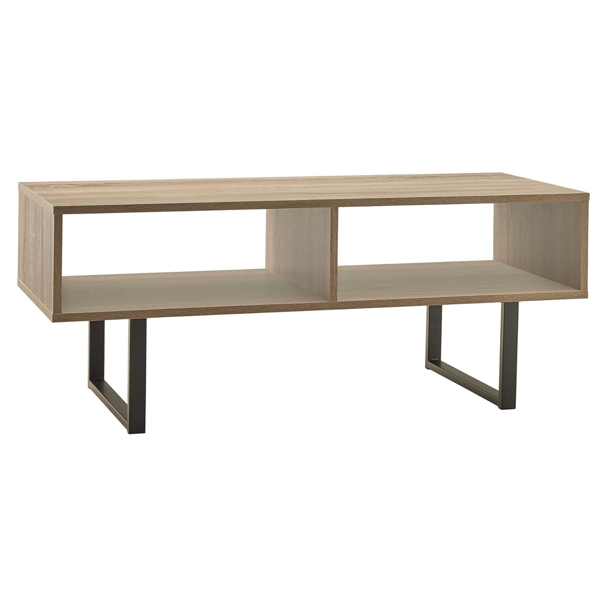 ClosetMaid Wooden Coffee Table with Storage Shelves, Modern Home Furniture, Gray - VMInnovations