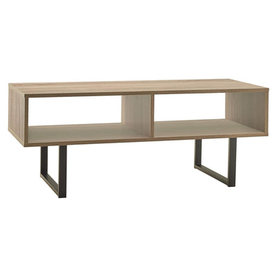 ClosetMaid Wooden Coffee Table with Storage Shelves, Modern Home Furniture, Gray - VMInnovations