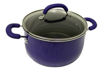 Rachael Ray 10-Piece Porcelain Enamel Cookware Set Nonstick Pots Pans - Blue