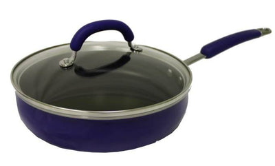 Rachael Ray 10-Piece Porcelain Enamel Cookware Set Nonstick Pots Pans - Blue