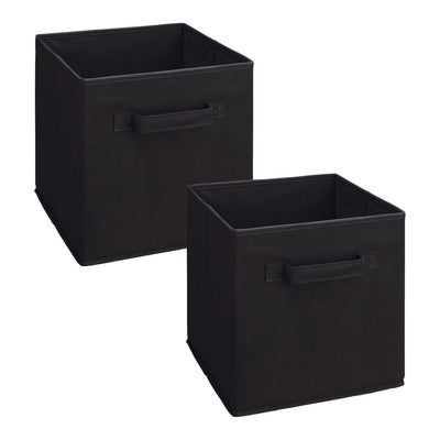ClosetMaid Cubeicals Fabric Drawer, Open Storage Organizing Bin, Black (2 Pack) - VMInnovations