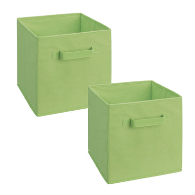 ClosetMaid Cubeicals Fabric Drawer, Open Storage Organizing Bin, Green (2 Pack) - VMInnovations