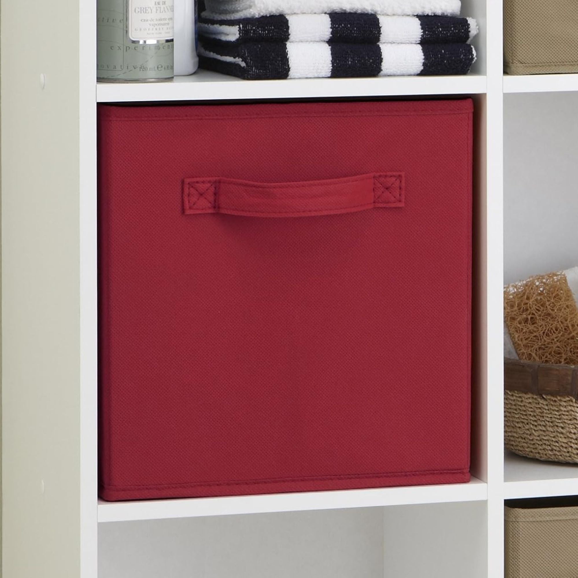 ClosetMaid Cubeicals Fabric Drawer, Open Storage Organizing Bin, Red (2 Pack) - VMInnovations
