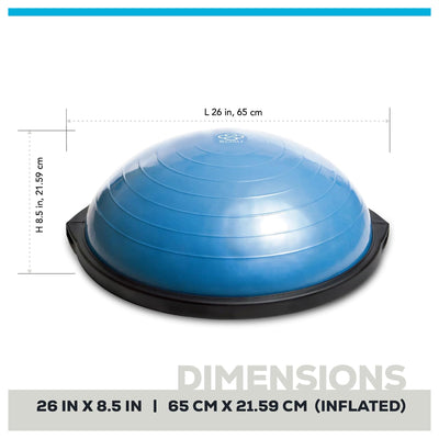 Bosu Pro 26” Strength Trainer Ball Balance Board with Resistance Bands, Blue - VMInnovations